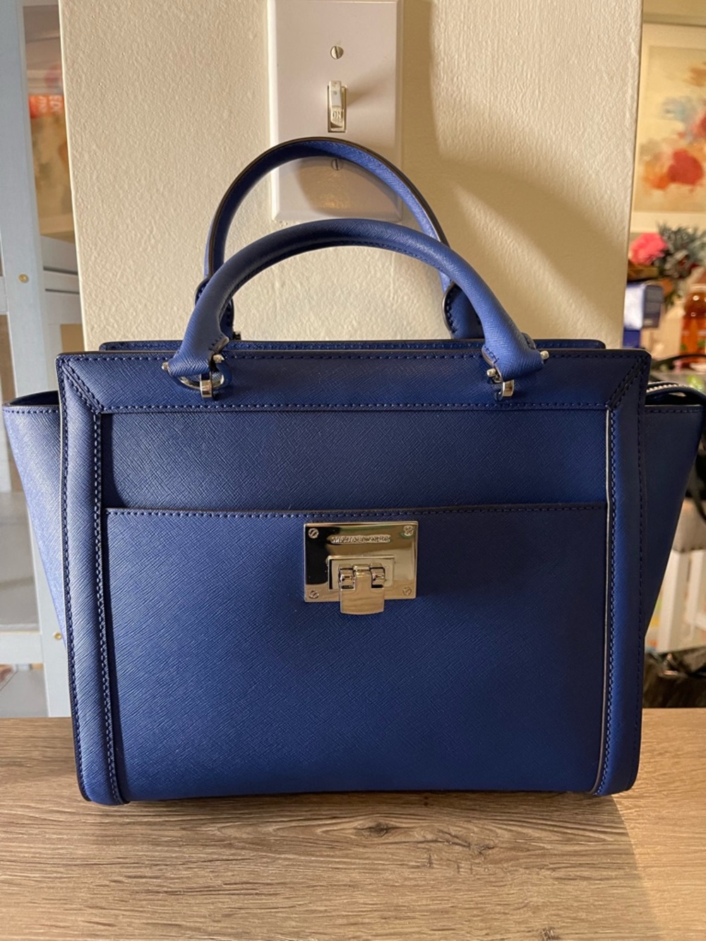 Michael Kors Royal Blue Saffiano Leather Satchel